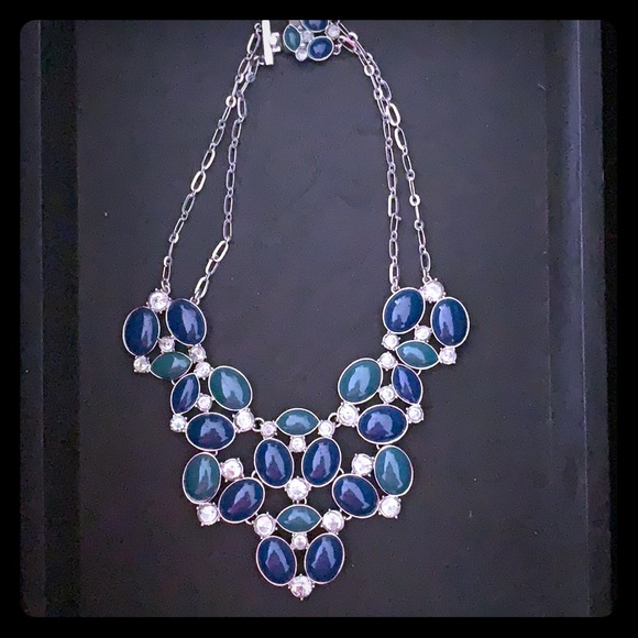 Banana Republic blue and jade statement necklace